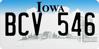 IA license plate BCV546