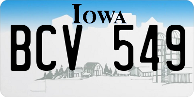 IA license plate BCV549