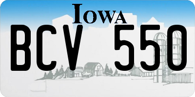 IA license plate BCV550