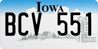 IA license plate BCV551