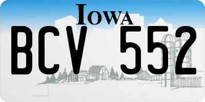 IA license plate BCV552