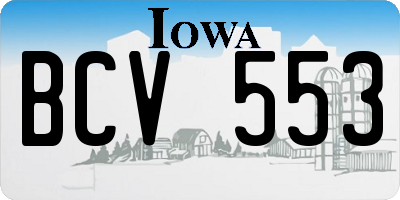 IA license plate BCV553