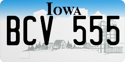 IA license plate BCV555