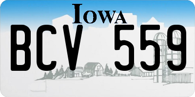IA license plate BCV559