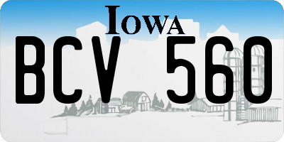 IA license plate BCV560
