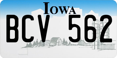 IA license plate BCV562
