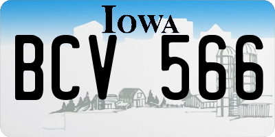 IA license plate BCV566