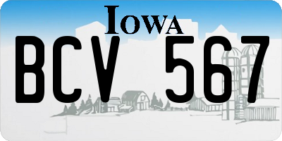IA license plate BCV567