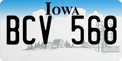 IA license plate BCV568