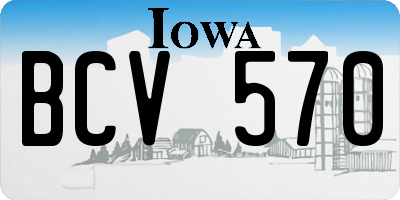 IA license plate BCV570
