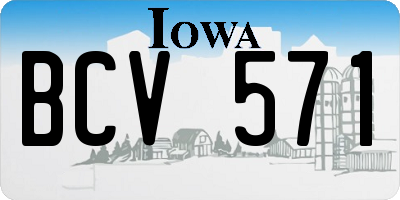 IA license plate BCV571