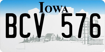IA license plate BCV576