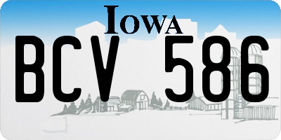 IA license plate BCV586