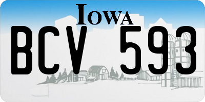 IA license plate BCV593