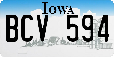 IA license plate BCV594