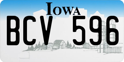 IA license plate BCV596