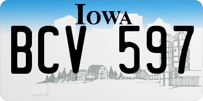 IA license plate BCV597