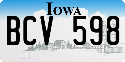 IA license plate BCV598