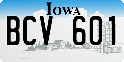 IA license plate BCV601
