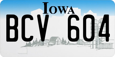 IA license plate BCV604