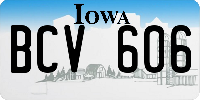 IA license plate BCV606