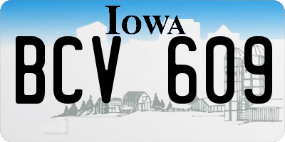 IA license plate BCV609