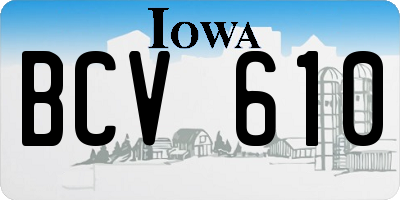 IA license plate BCV610