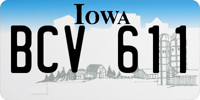 IA license plate BCV611