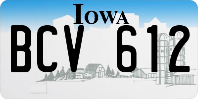 IA license plate BCV612