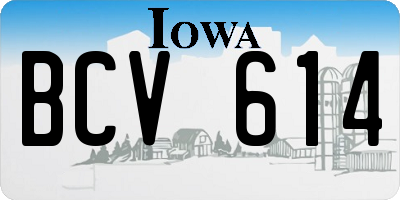IA license plate BCV614