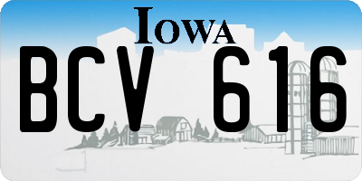 IA license plate BCV616