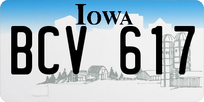 IA license plate BCV617