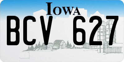 IA license plate BCV627