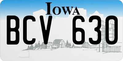 IA license plate BCV630