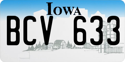 IA license plate BCV633