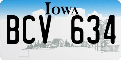 IA license plate BCV634