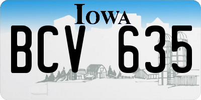 IA license plate BCV635