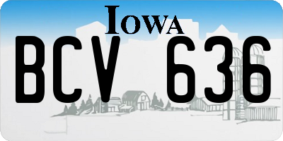 IA license plate BCV636