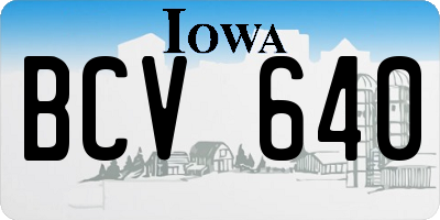 IA license plate BCV640