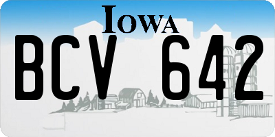 IA license plate BCV642