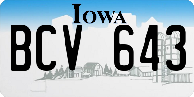 IA license plate BCV643