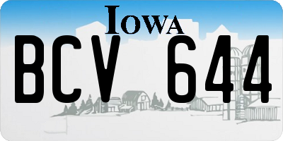 IA license plate BCV644