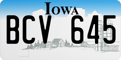 IA license plate BCV645