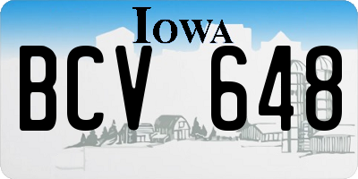 IA license plate BCV648