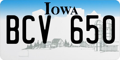IA license plate BCV650