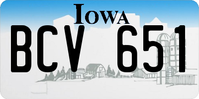 IA license plate BCV651