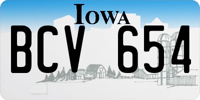 IA license plate BCV654