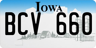 IA license plate BCV660