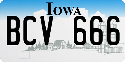 IA license plate BCV666