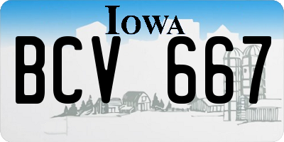 IA license plate BCV667
